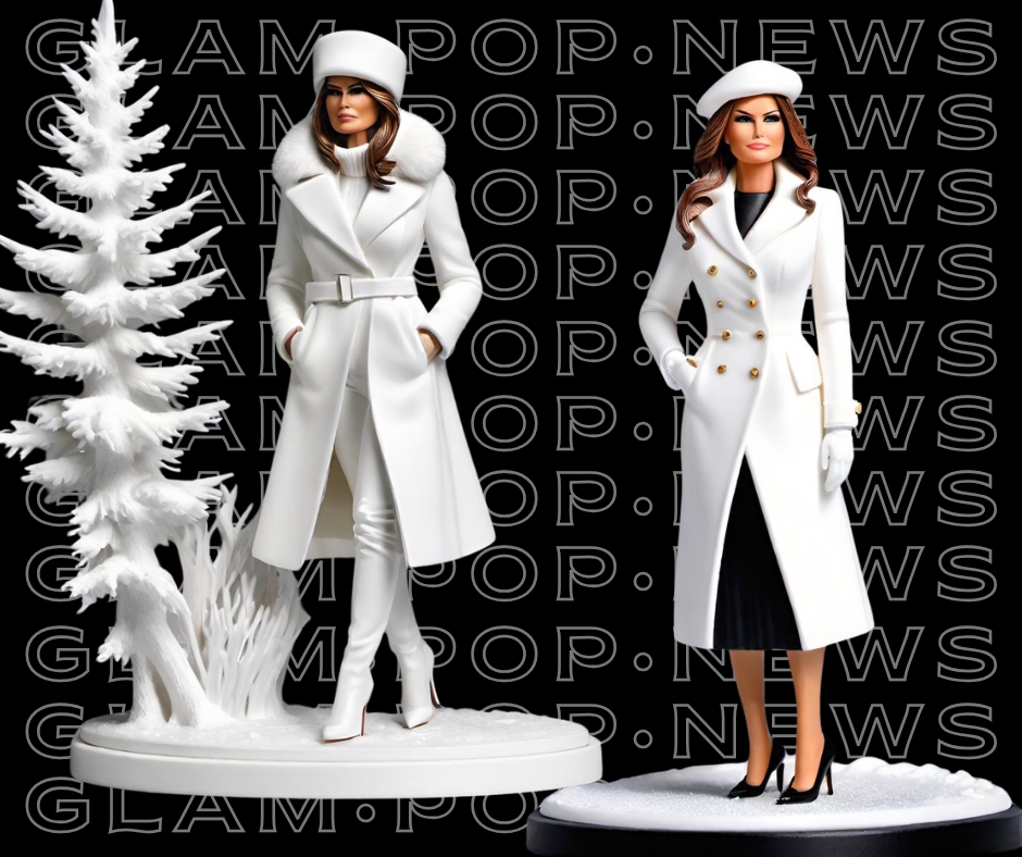 Melania Trump in winter white